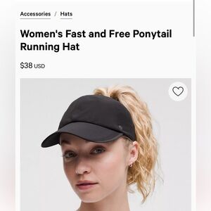 lululemon athletica Black Ponytail Running Hat